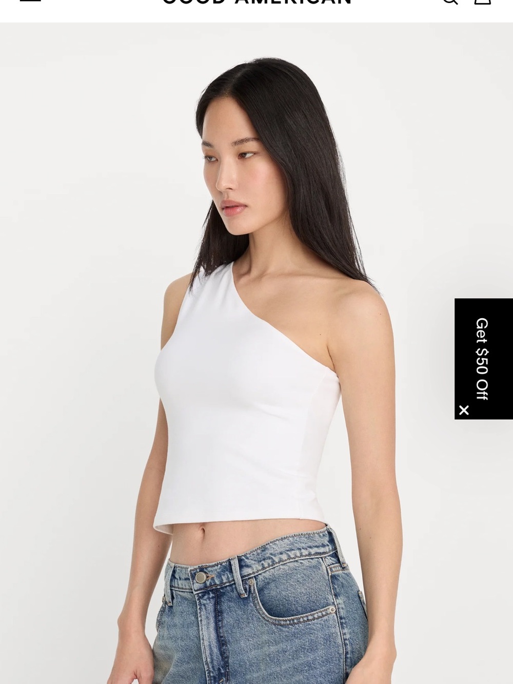 Good American Super Stretch one shoulder tank - Picture 5 of 8